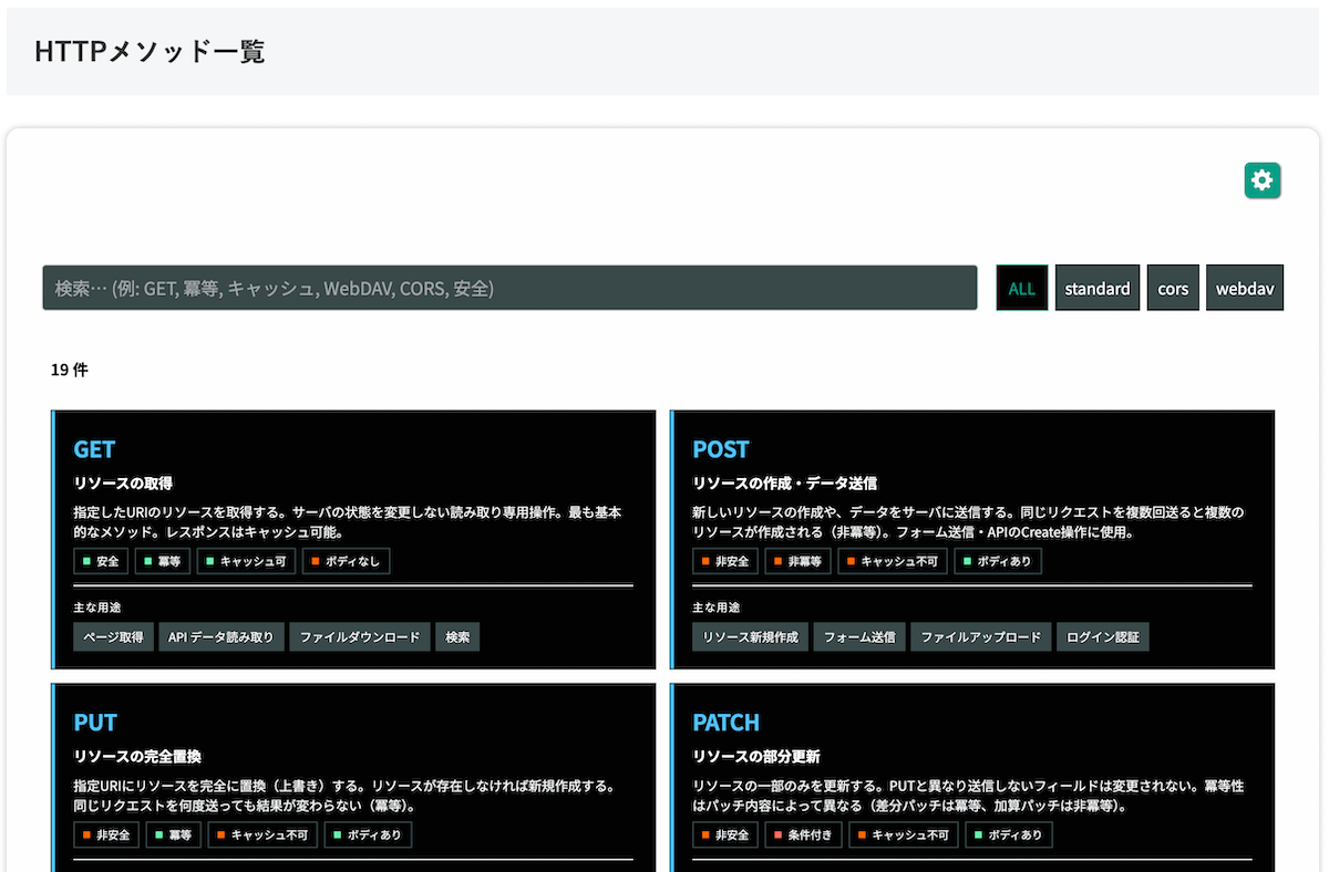 無料Webアプリ - HTTPメソッド一覧｜GET・POST・PUTなどをわかりやすく解説【無料】